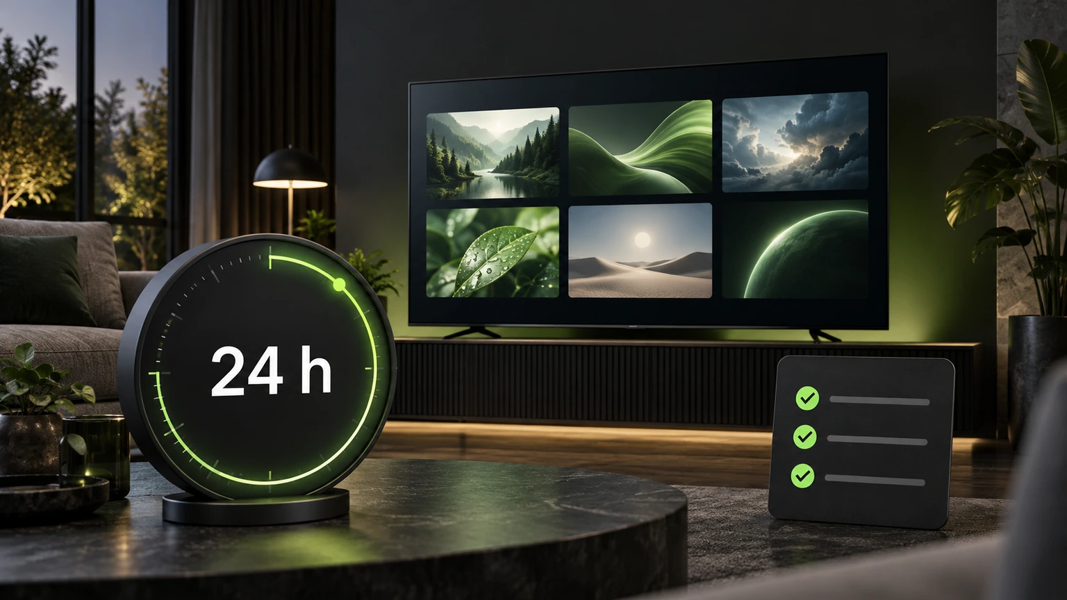 IPTV test 24h : téléviseur et minuterie pour organiser un essai de 24 heures